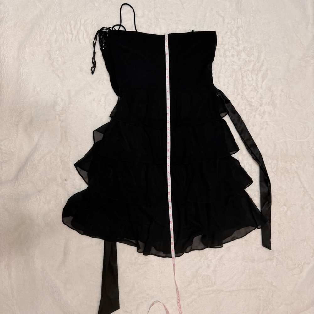 S.L. Fashions Vintage Black Sequin Beaded Cocktail Dress Size 8 Y2K Whimsigoth - Picture 9 of 13
